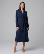 Nydia | Trench Coat de Paño Largo Mujer Cinturón Solapa