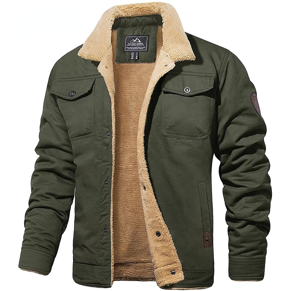 Cristobal | Chaqueta Militar Hombre Forro Borreguito Bolsillos
