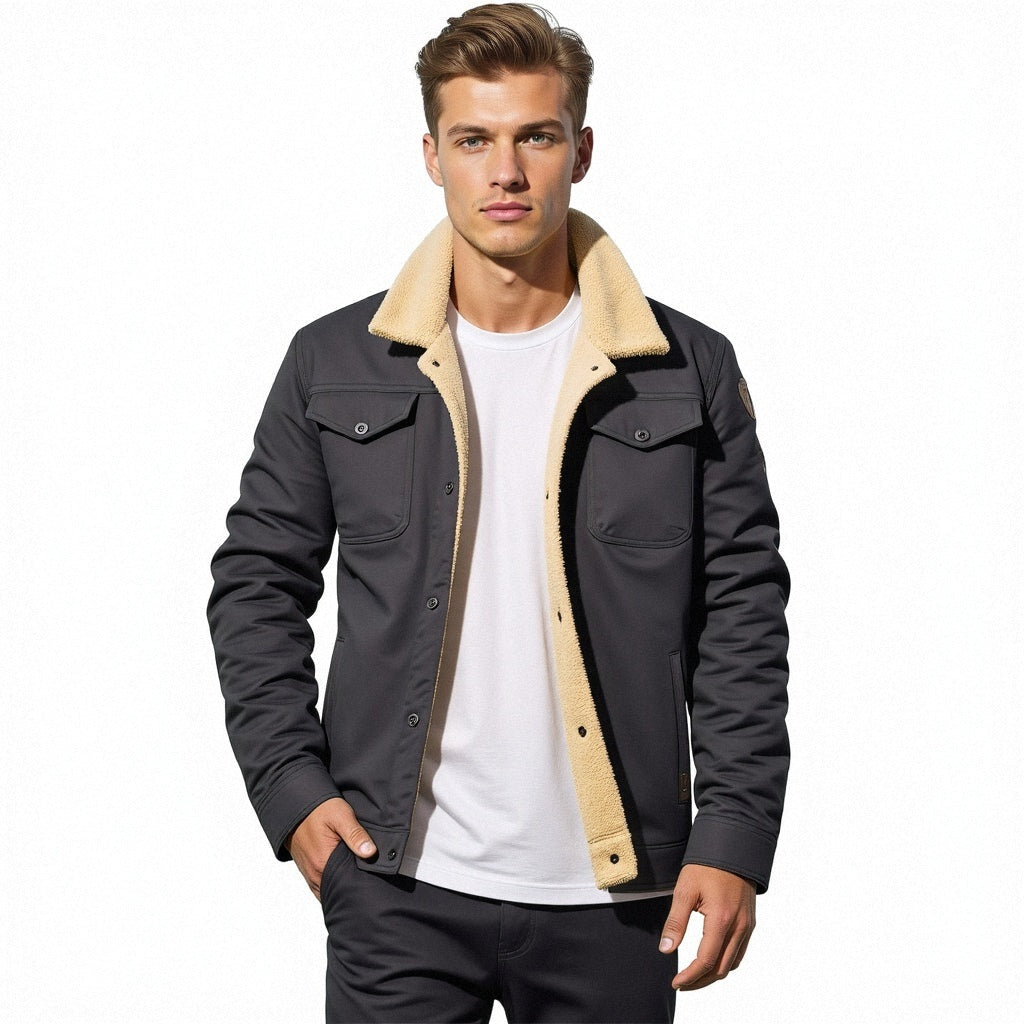 Cristobal | Chaqueta Militar Hombre Forro Borreguito Bolsillos