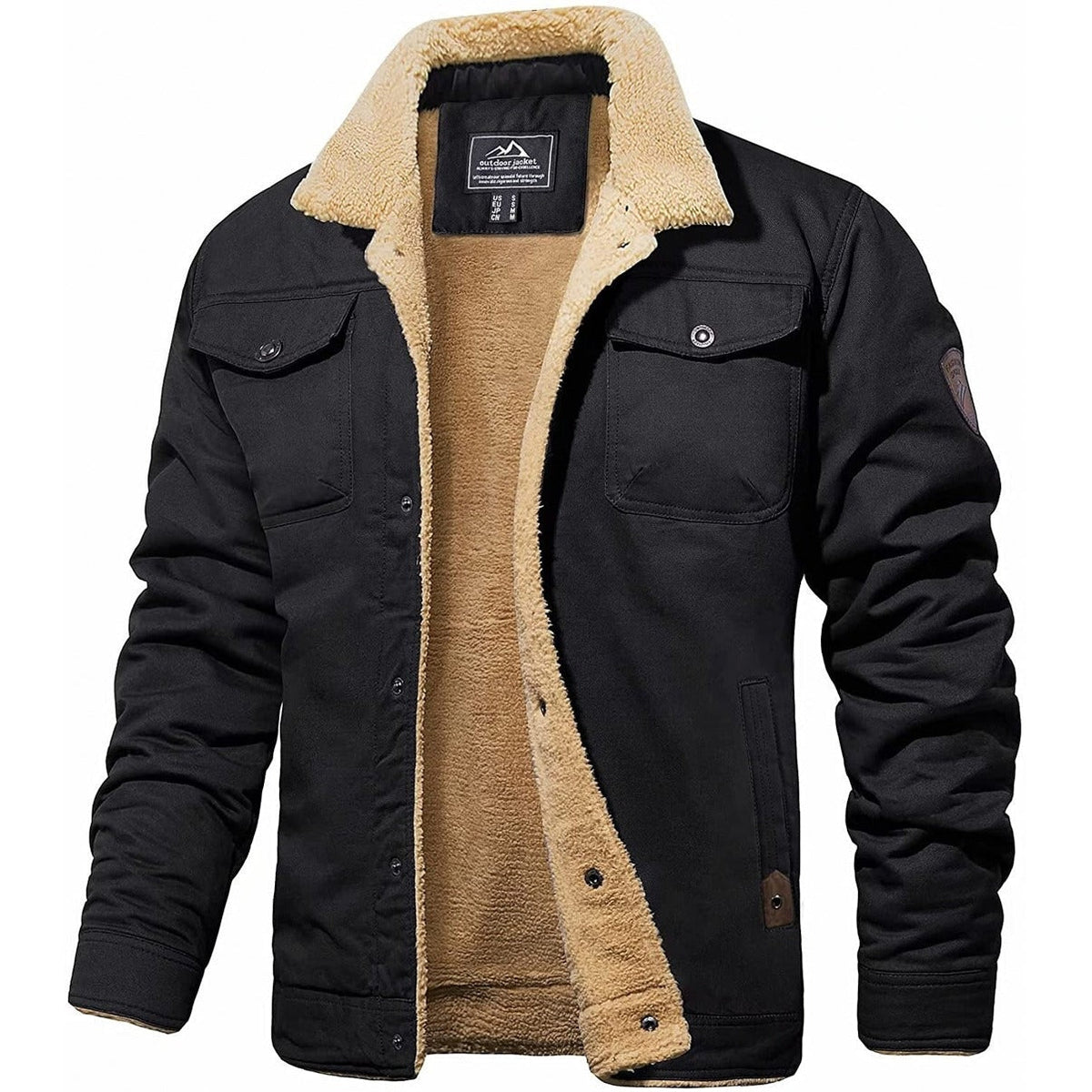 Cristobal | Chaqueta Militar Hombre Forro Borreguito Bolsillos