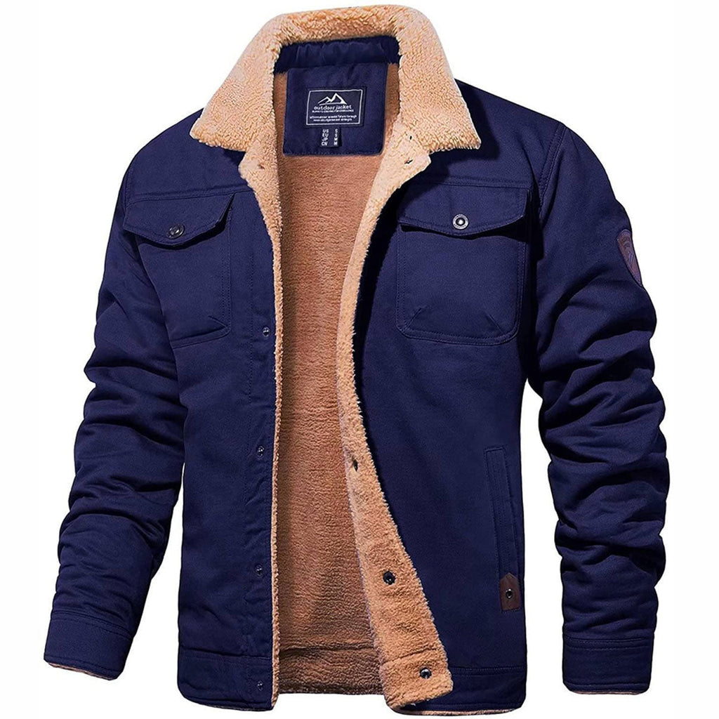 Cristobal | Chaqueta Militar Hombre Forro Borreguito Bolsillos