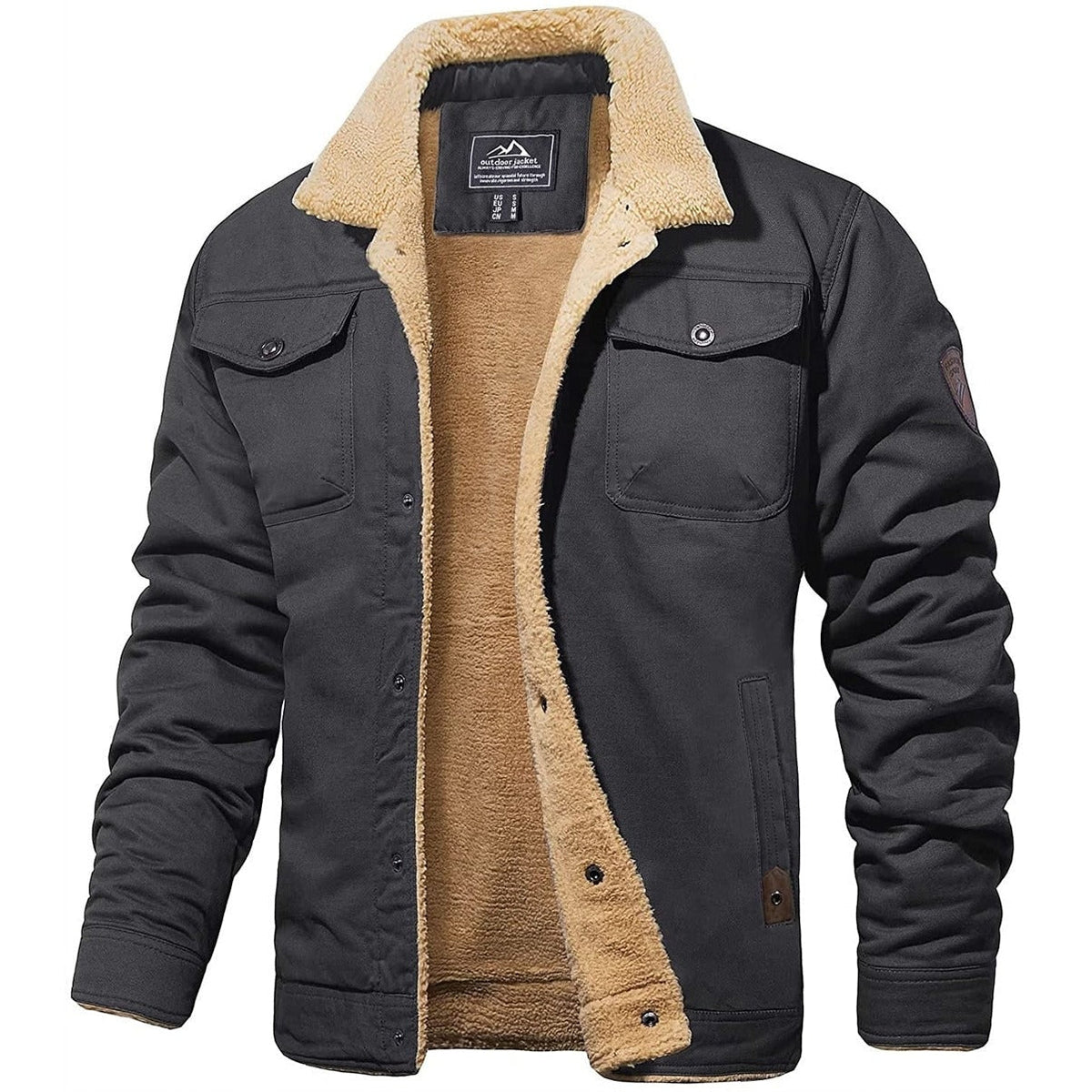 Cristobal | Chaqueta Militar Hombre Forro Borreguito Bolsillos