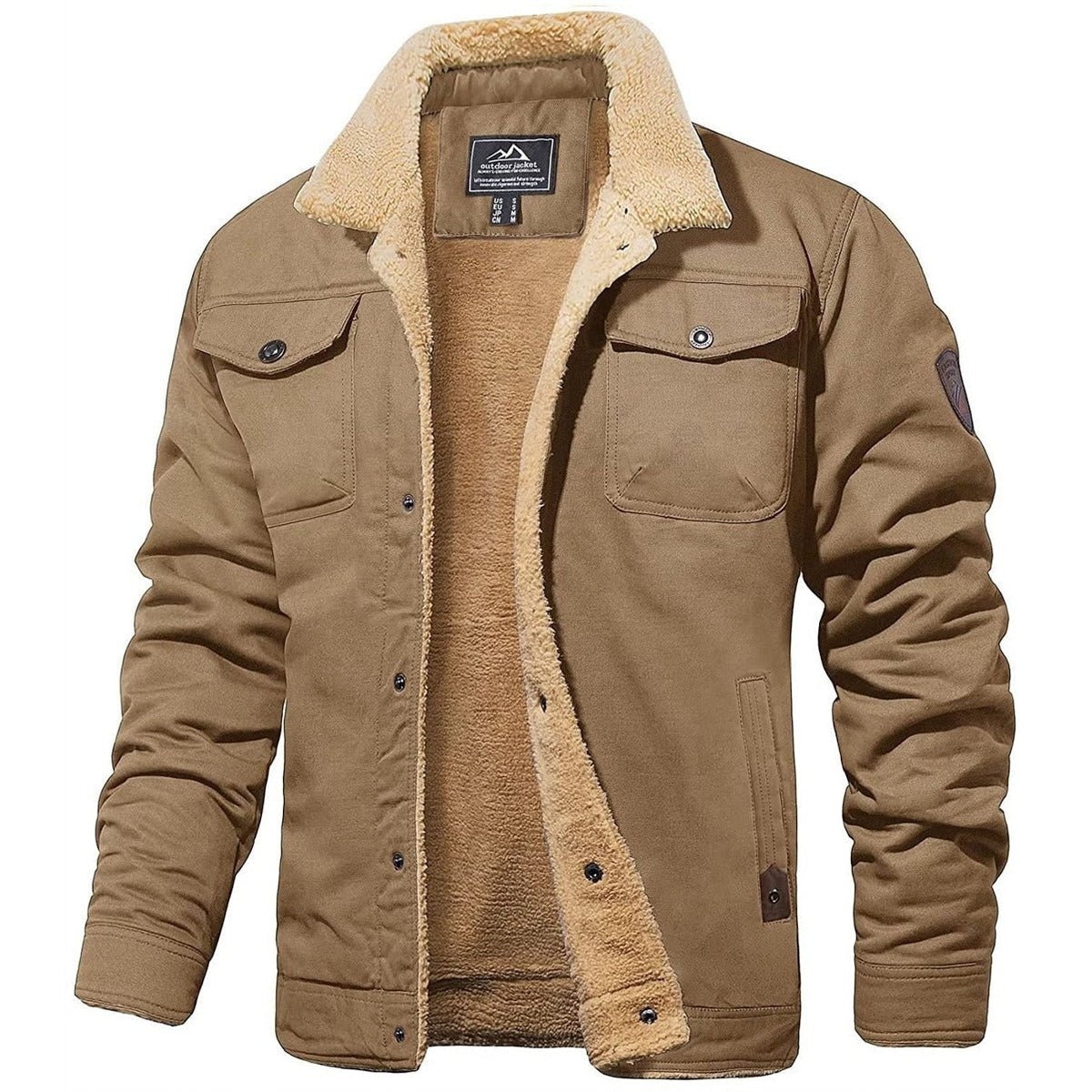 Cristobal | Chaqueta Militar Hombre Forro Borreguito Bolsillos