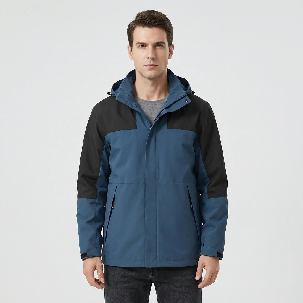 Lisandro | Chubasquero Impermeable Hombre con Capucha Cortavientos