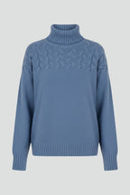 Mireia | Jersey de Punto con Cuello Alto Mujer Trenzas Oversize