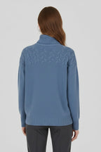 Mireia | Jersey de Punto con Cuello Alto Mujer Trenzas Oversize