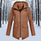 Nahia | Parka Impermeable Mujer con Capucha Chaqueta Impermeable