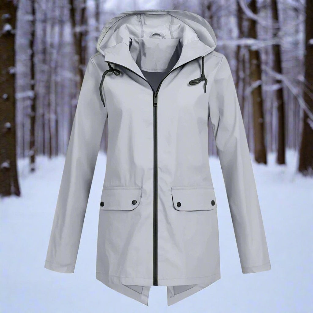 Nahia | Parka Impermeable Mujer con Capucha Chaqueta Impermeable