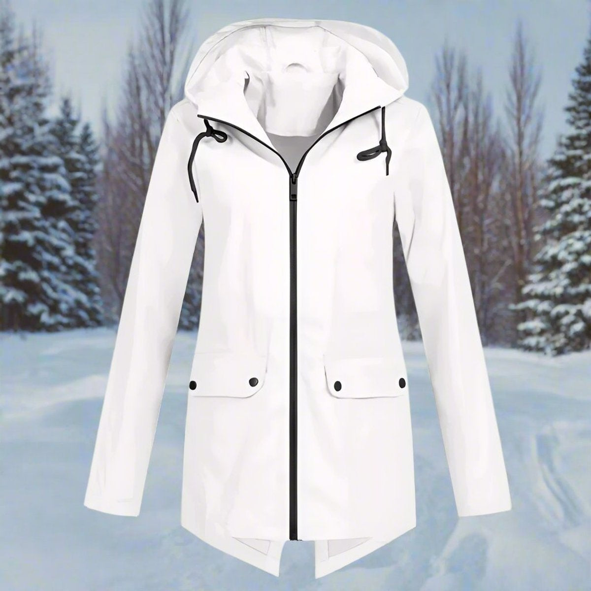 Nahia | Parka Impermeable Mujer con Capucha Chaqueta Impermeable