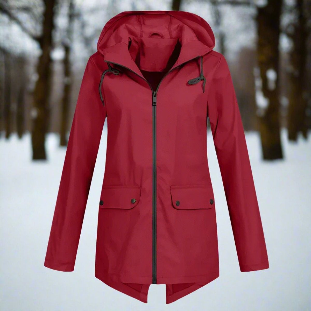 Nahia | Parka Impermeable Mujer con Capucha Chaqueta Impermeable