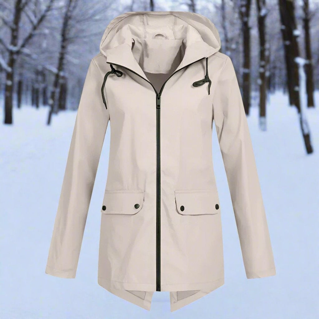 Nahia | Parka Impermeable Mujer con Capucha Chaqueta Impermeable
