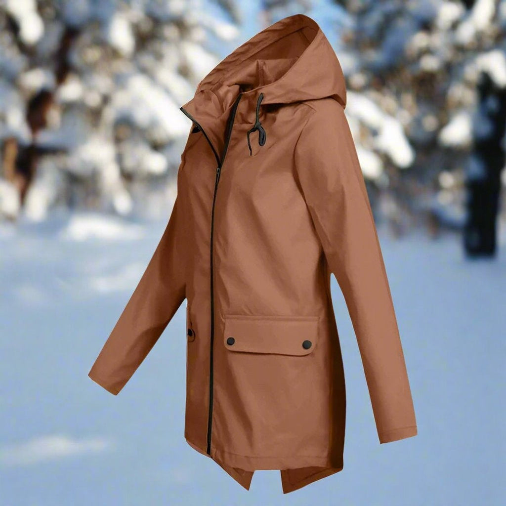 Nahia | Parka Impermeable Mujer con Capucha Chaqueta Impermeable