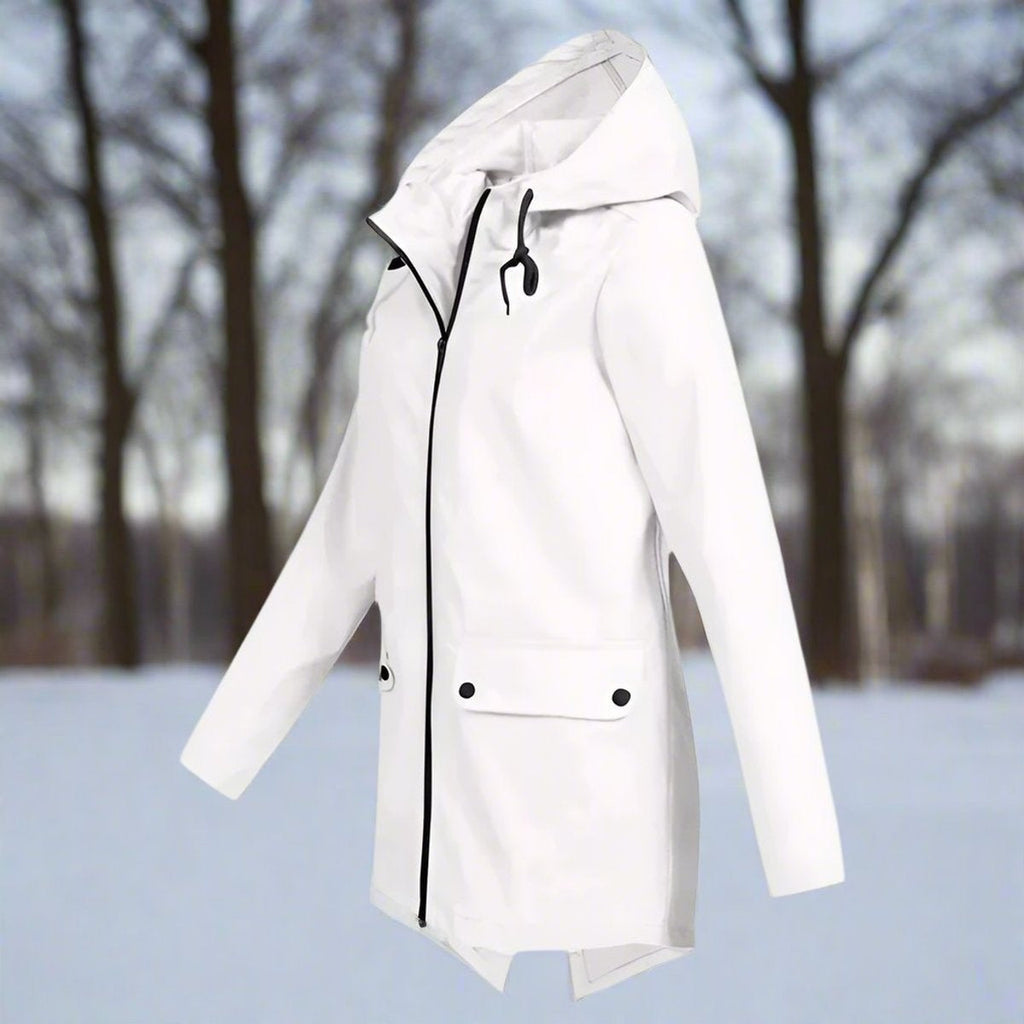 Nahia | Parka Impermeable Mujer con Capucha Chaqueta Impermeable