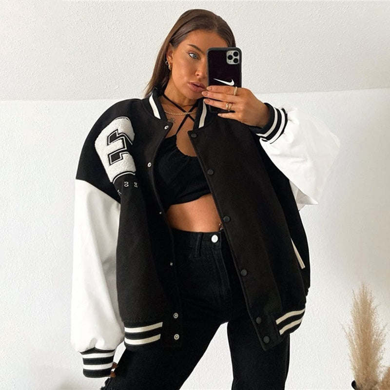 Silvana | Varsity Jacket Mujer Oversized Bordado