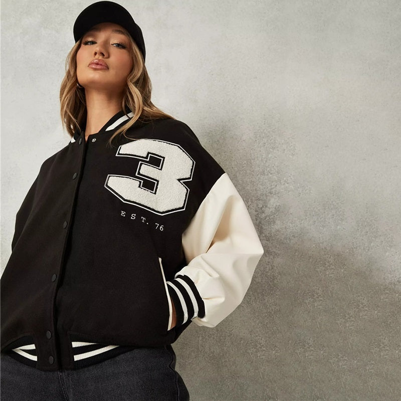 Silvana | Varsity Jacket Mujer Oversized Bordado
