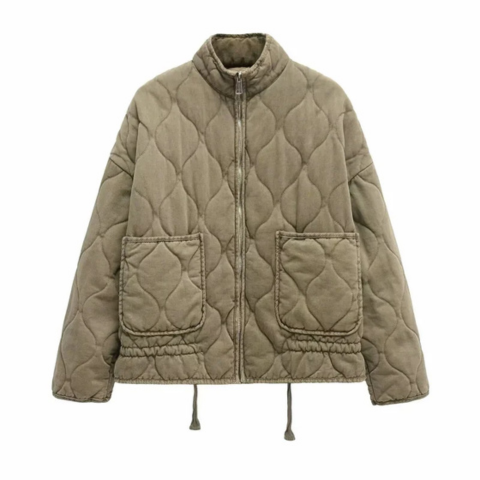 Estibaliz | Chaqueta Bomber Acolchada Mujer Cuello Alto Cremallera