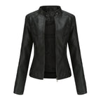 Eva | Chaqueta Motera Mujer Polipiel Cuello Mao Cremallera