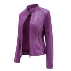 Eva | Chaqueta Motera Mujer Polipiel Cuello Mao Cremallera