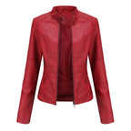 Eva | Chaqueta Motera Mujer Polipiel Cuello Mao Cremallera