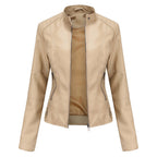 Eva | Chaqueta Motera Mujer Polipiel Cuello Mao Cremallera