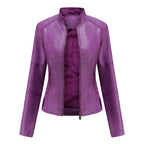 Eva | Chaqueta Motera Mujer Polipiel Cuello Mao Cremallera