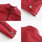 Eva | Chaqueta Motera Mujer Polipiel Cuello Mao Cremallera