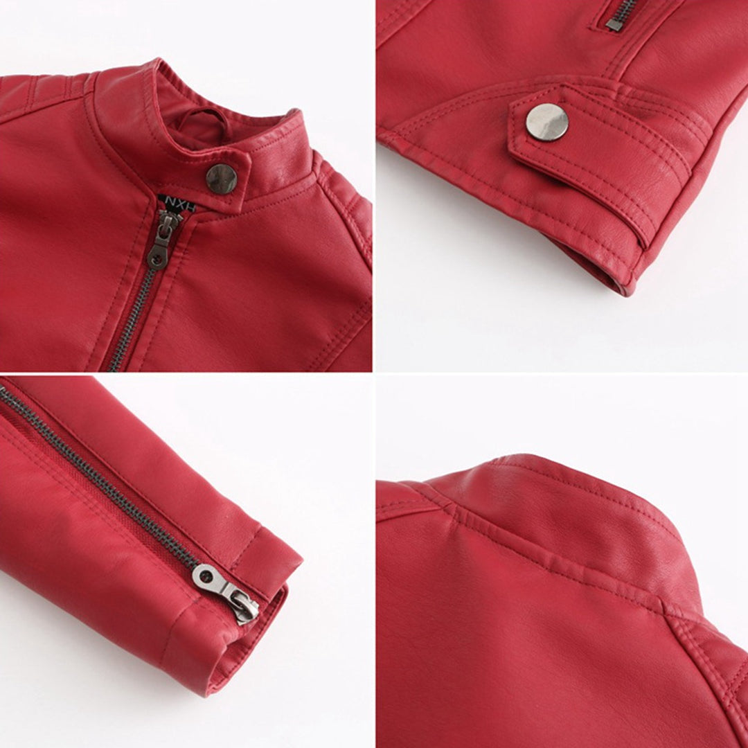 Eva | Chaqueta Motera Mujer Polipiel Cuello Mao Cremallera