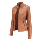Eva | Chaqueta Motera Mujer Polipiel Cuello Mao Cremallera