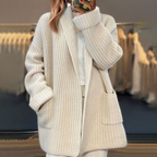 Rosa | Jersey de Punto de Lana Oversize Mujer Bolsillos