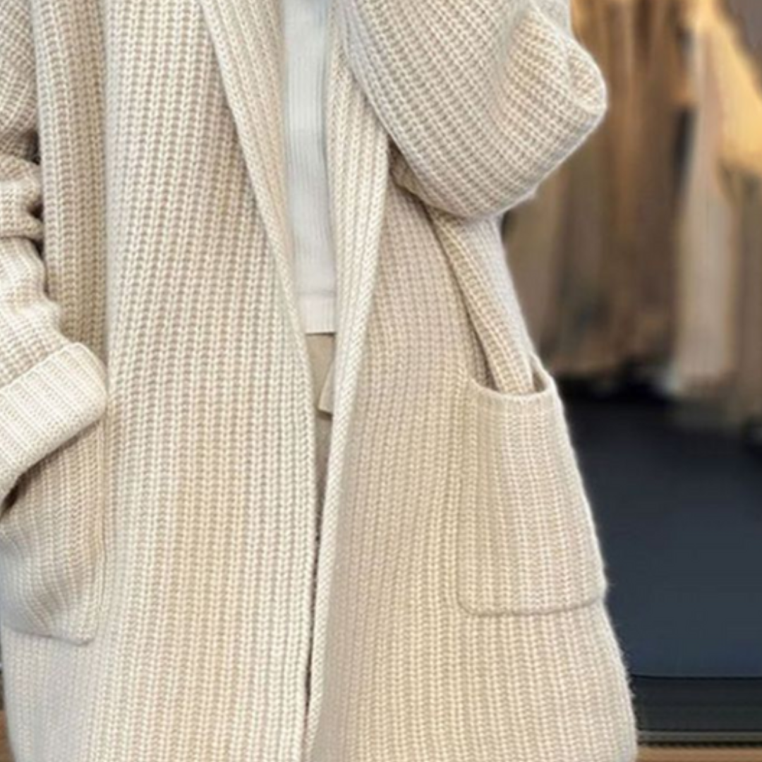 Rosa | Jersey de Punto de Lana Oversize Mujer Bolsillos