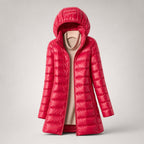 Raquel | Chaqueta de Plumas Larga Mujer con Capucha Acolchada