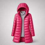 Raquel | Chaqueta de Plumas Larga Mujer con Capucha Acolchada