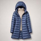 Raquel | Chaqueta de Plumas Larga Mujer con Capucha Acolchada