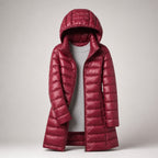 Raquel | Chaqueta de Plumas Larga Mujer con Capucha Acolchada