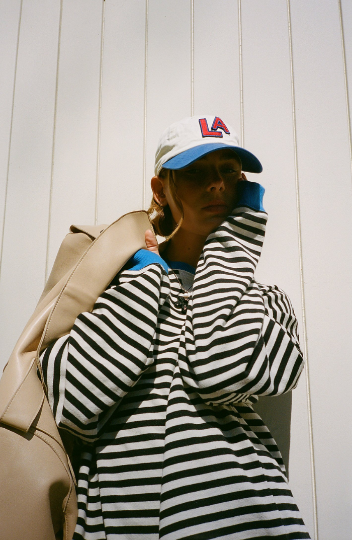 Irene | Sudadera a Rayas Oversize Mujer Cuello Redondo Manga Larga