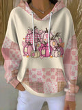 Verónica | Sudadera con Capucha Estampada Mujer Calabazas Patchwork