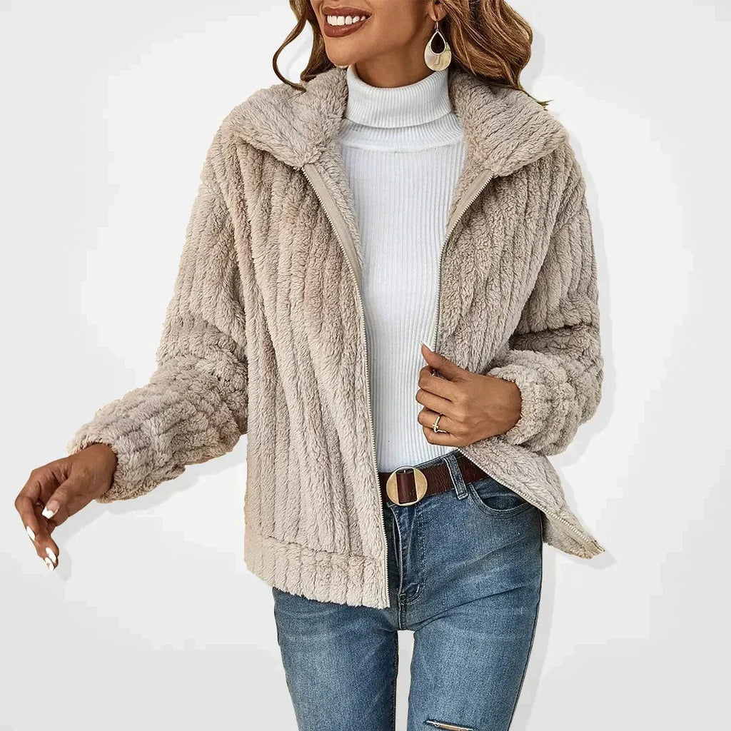 Diana | Chaqueta de Forro Polar Mujer Cremallera Cuello Solapa