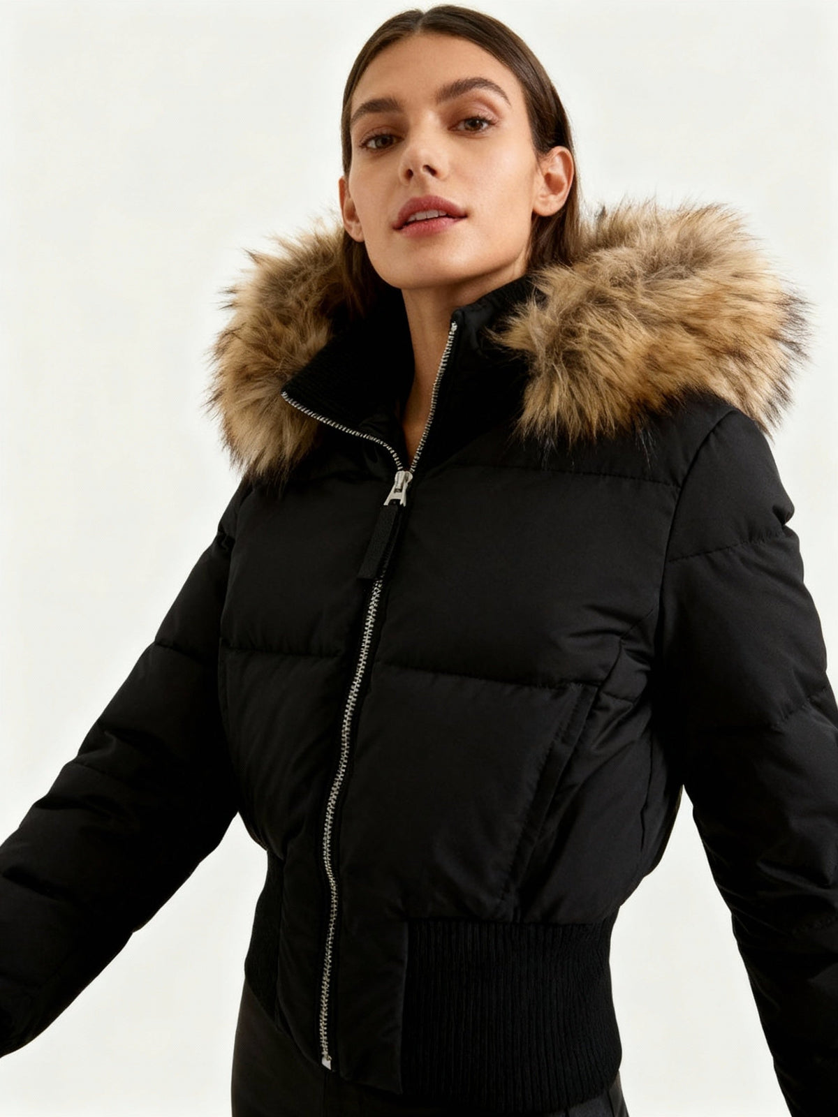 Isadora | Chaqueta de Plumas Mujer con Capucha Piel Sintética
