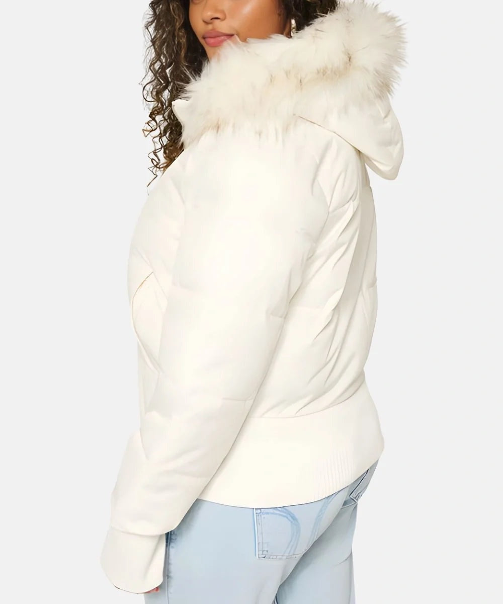 Isadora | Chaqueta de Plumas Mujer con Capucha Piel Sintética