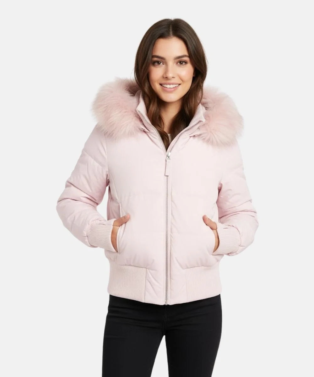 Isadora | Chaqueta de Plumas Mujer con Capucha Piel Sintética