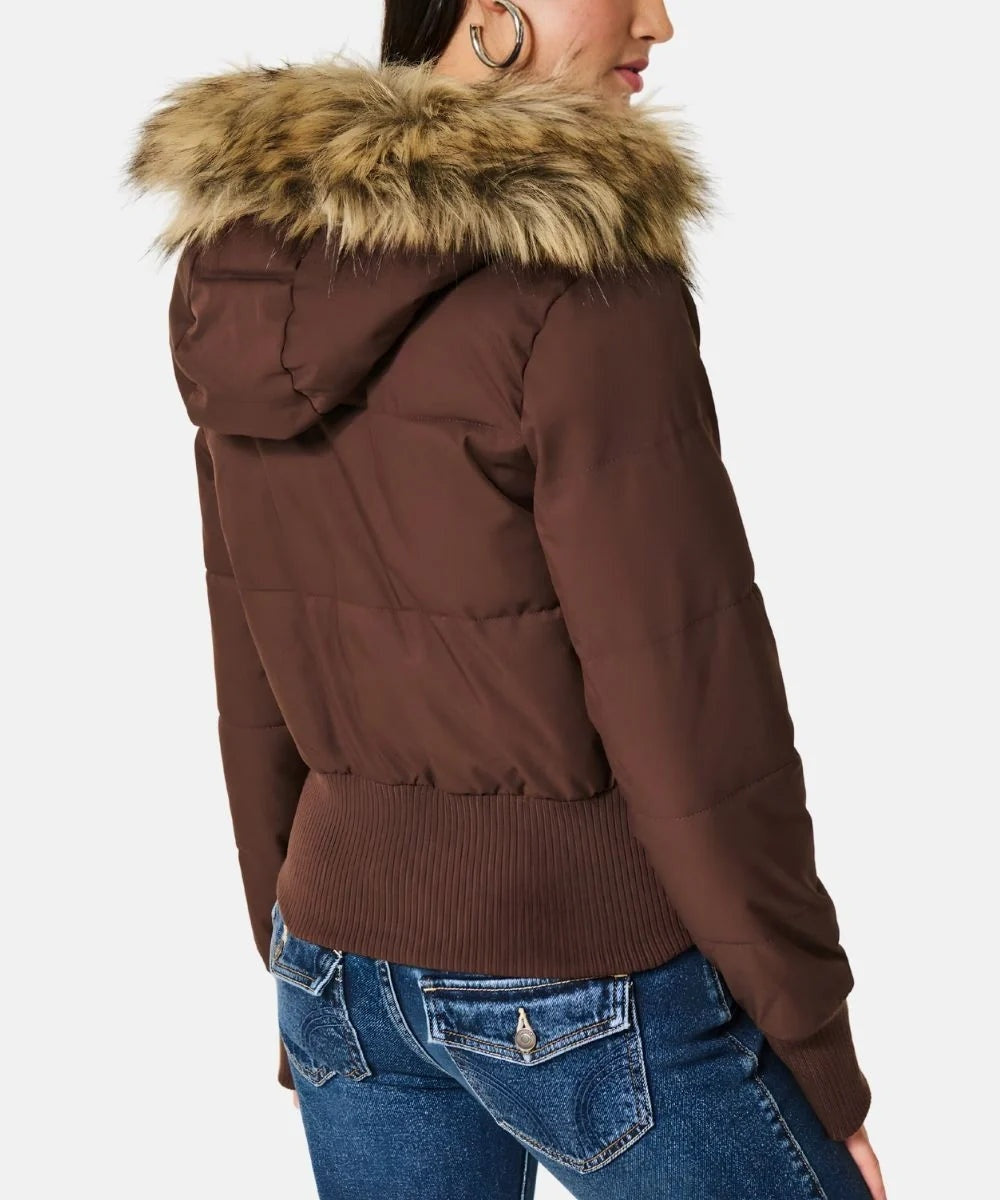 Isadora | Chaqueta de Plumas Mujer con Capucha Piel Sintética