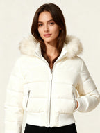 Isadora | Chaqueta de Plumas Mujer con Capucha Piel Sintética