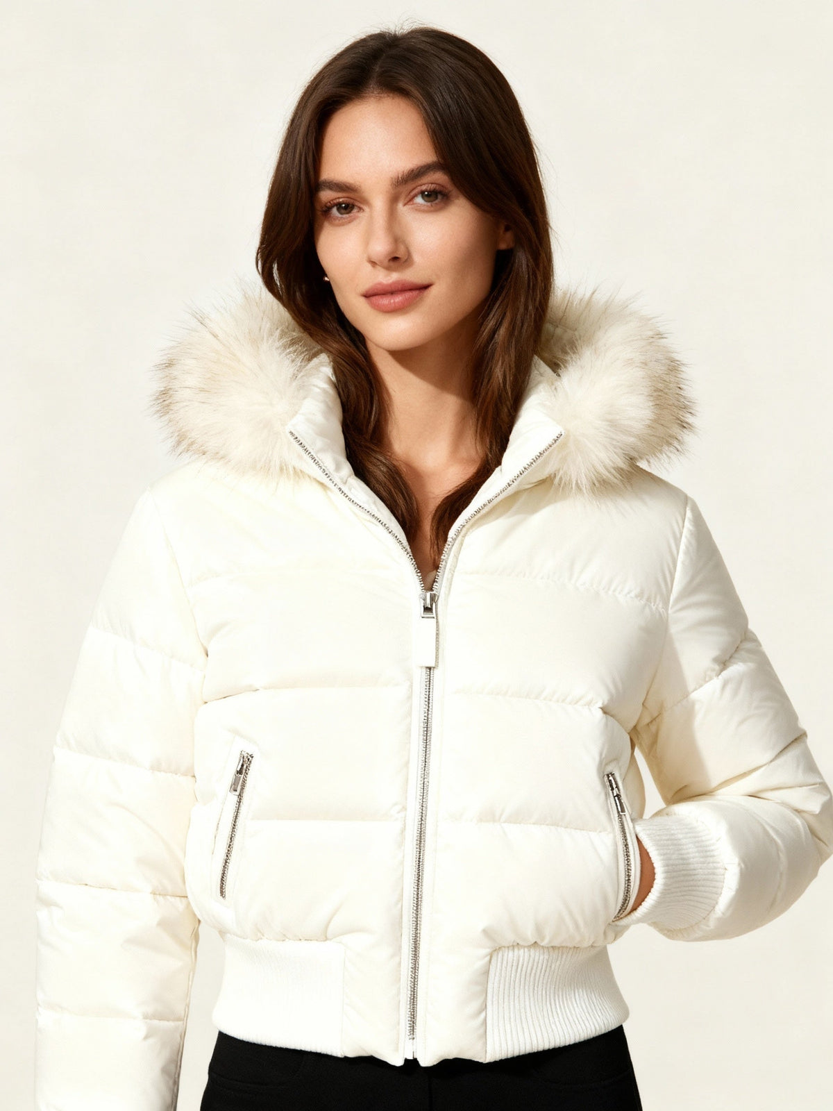 Isadora | Chaqueta de Plumas Mujer con Capucha Piel Sintética