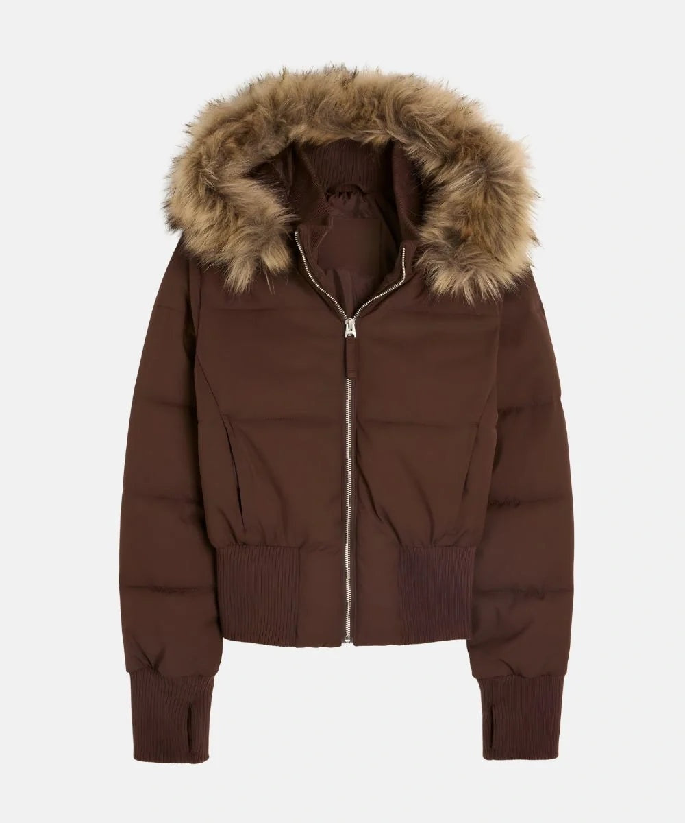 Isadora | Chaqueta de Plumas Mujer con Capucha Piel Sintética