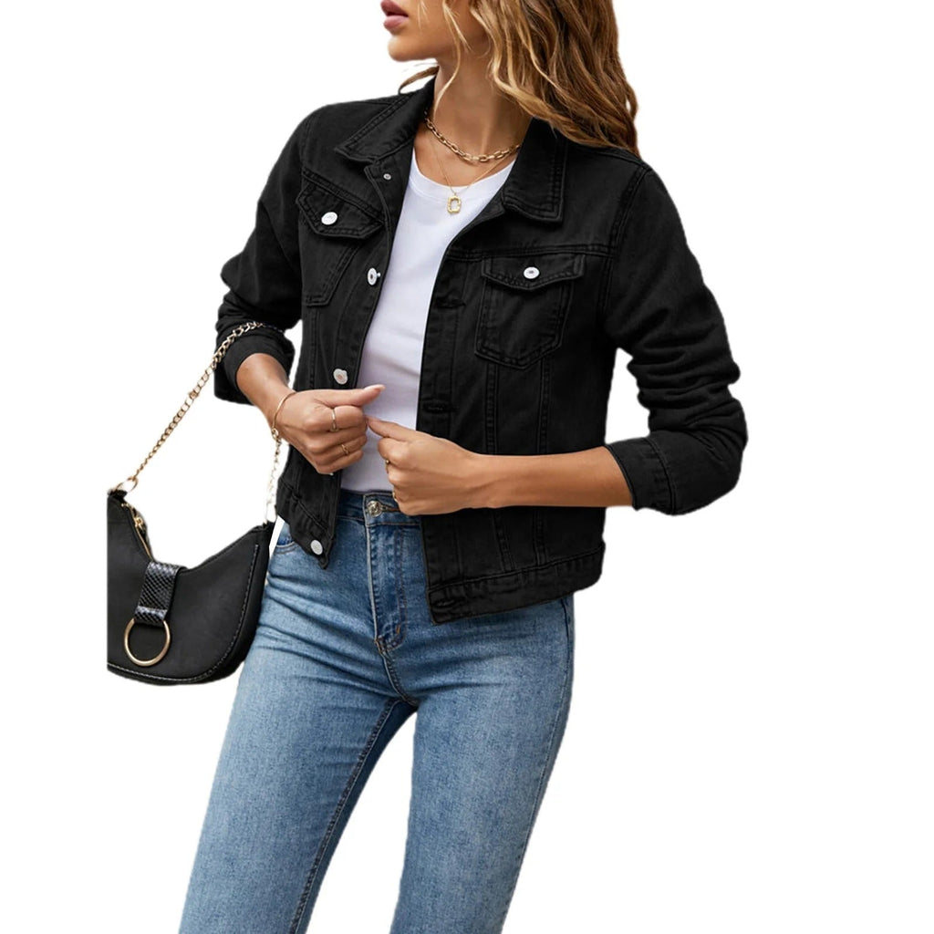 Helena | Chaqueta Vaquera Mujer Corta Bolsillos
