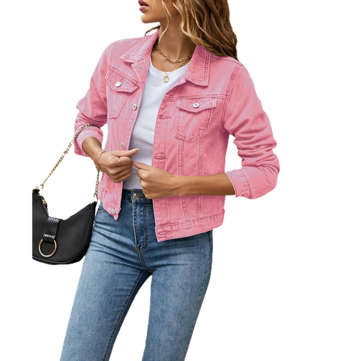 Helena | Chaqueta Vaquera Mujer Corta Bolsillos