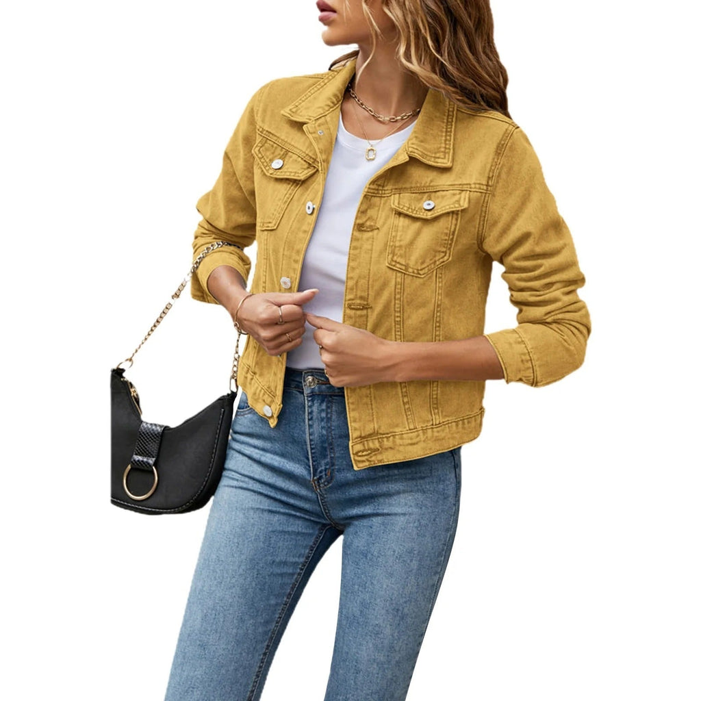 Helena | Chaqueta Vaquera Mujer Corta Bolsillos