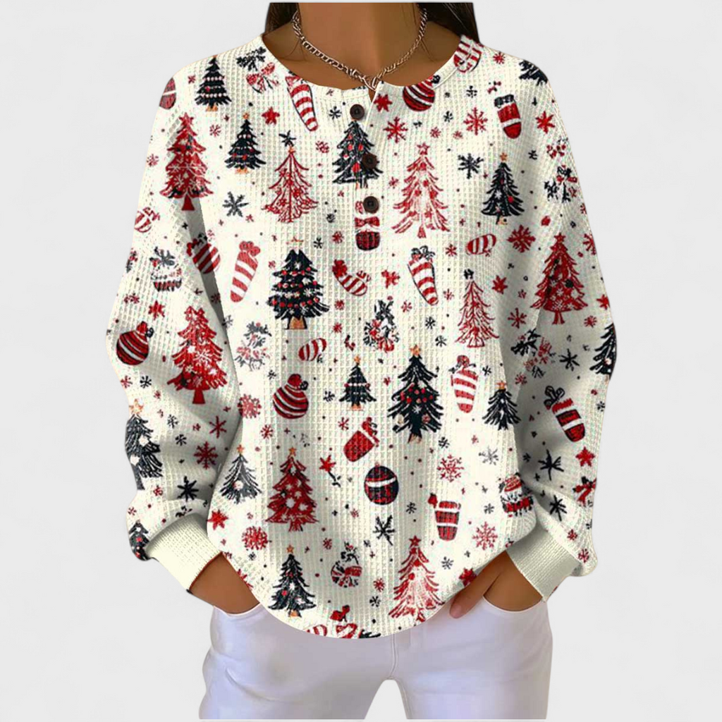 Ainhoa | Sudadera Navideña de Manga Larga Mujer Estampado Navidad