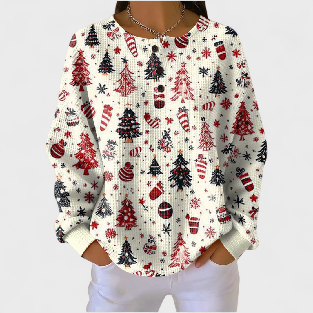 Ainhoa | Sudadera Navideña de Manga Larga Mujer Estampado Navidad