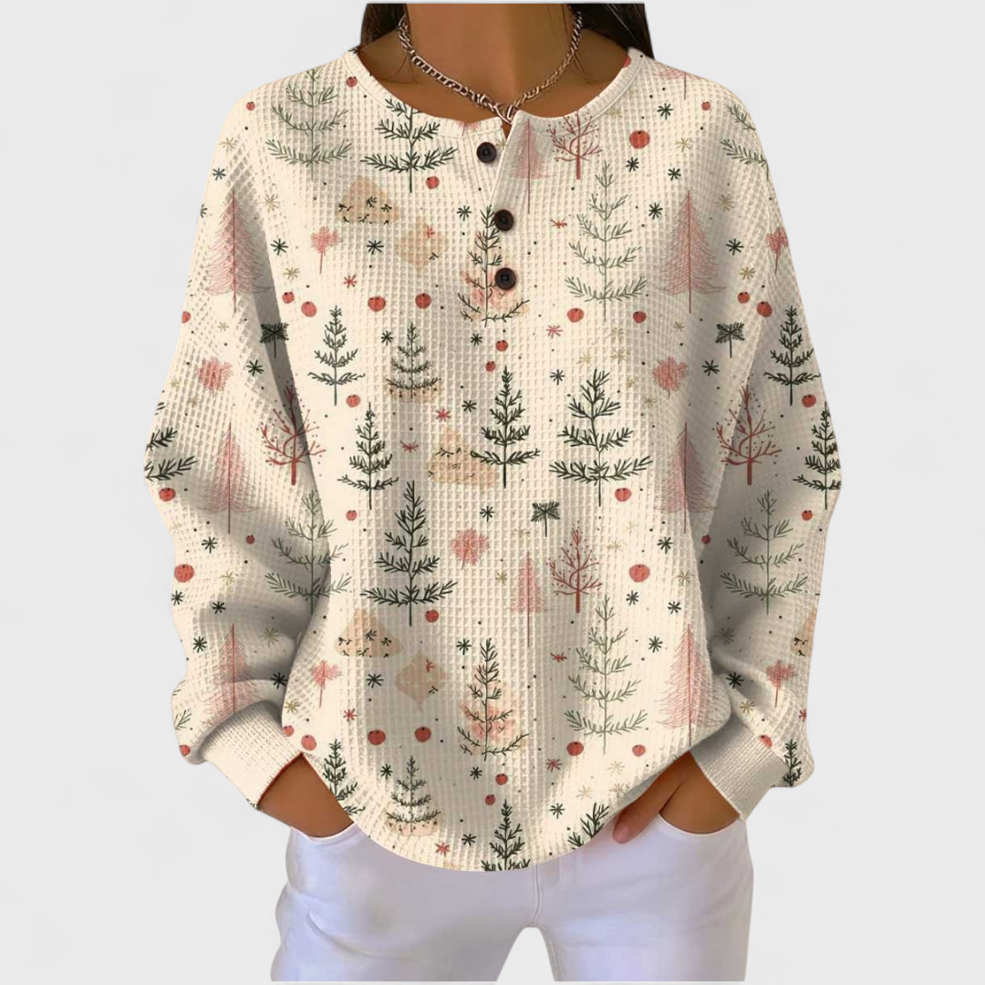 Ainhoa | Sudadera Navideña de Manga Larga Mujer Estampado Navidad